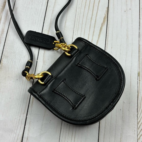Vintage Coach Black Belt Bag Crossbody Shoulder Bag - Picture 4 of 7